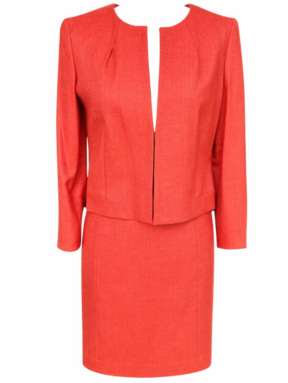 💋J. Crew Tangerine Power Suit |  Size4 | Short Jacket/Pencil Skirt | NWT